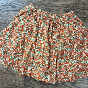Misha and Puff Circle Orange Floral Pockets Size 8 NWOT